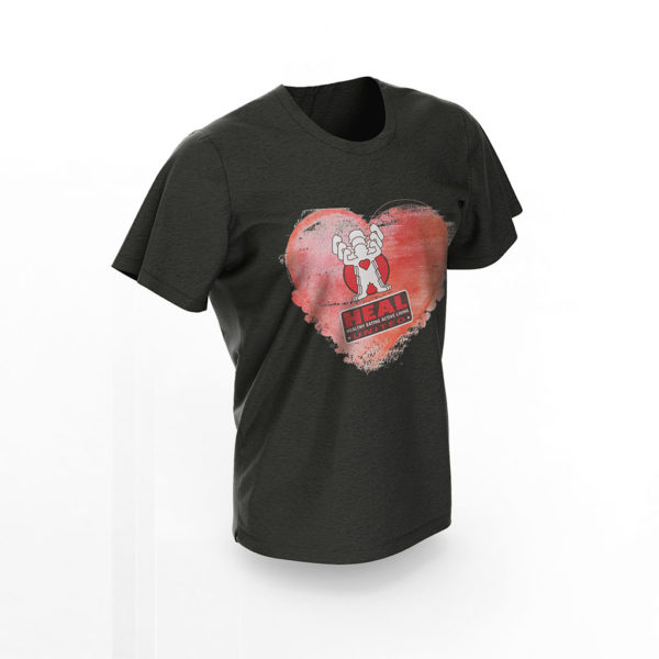 Cotton T-Shirt - Black (HEAL Heart)